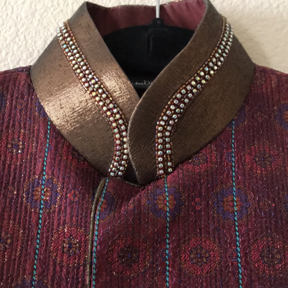 Elegant Brown and Purple Sherwani